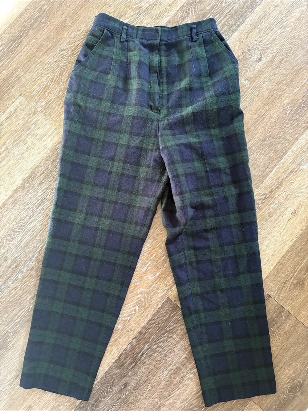 Green & Navy Plaid Trousers